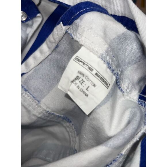 Unisex Game Day Royal Blue Striped Overall Bibs Size Large NFL MLB NHL NBA - Picture 5 of 6